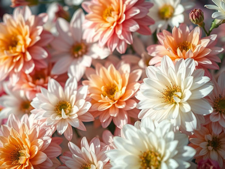 Beautiful chrysanthemum flowers in the garden, stock photoの素材