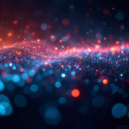 Abstract background with bokeh defocused lights, 3d renderの素材