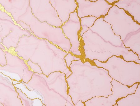 Pink marble texture with gold veins. Abstract background and texture for design.の素材