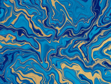 Marbled blue abstract background. Liquid marble pattern. Vector illustration.の素材