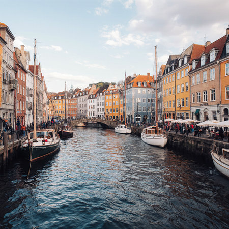 Nyhavn canal in Copenhagen, Denmarkの素材