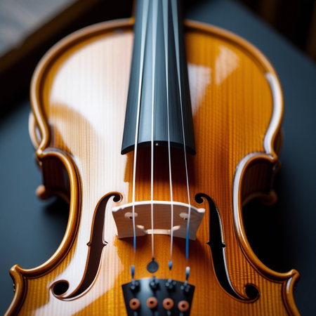 violin on black background, close-up, toned imageの素材