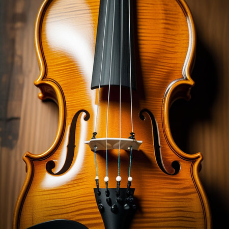 violin on the wooden background, close-up, soft focusの素材