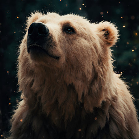 Portrait of a brown bear in the forest. Animal portrait.の素材