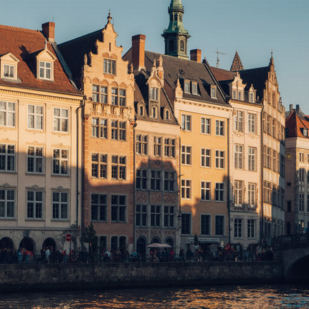 Architecture of the old town of Gdansk, Poland.の素材
