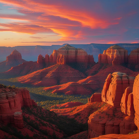 Colorful sunset in the desert of Sedona, Arizona, USAの素材
