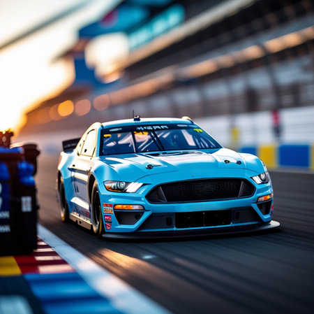 The Porsche 911 GT3 R is racing on the track in Buriram, Thailand.の素材