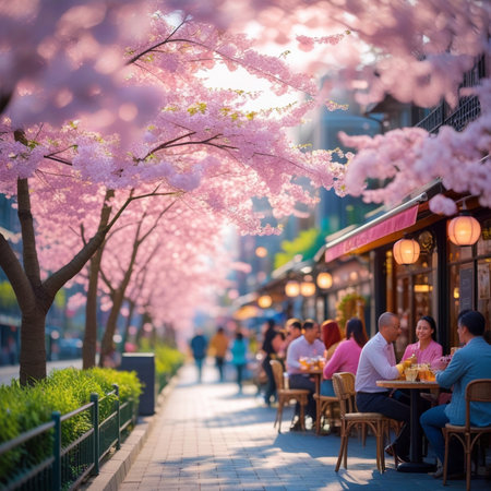 Cherry blossoms in Tokyo, Japan. Cherry blossom seasonの素材