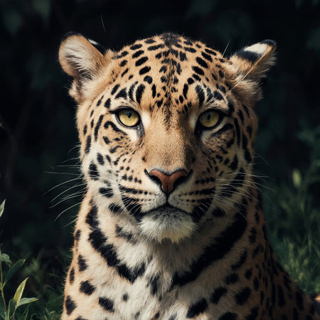 Portrait of a leopard in the Kruger National Park, South Africa.の素材