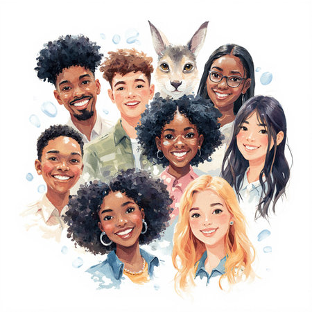 Group of diverse people. Multiethnic group of young people.の素材