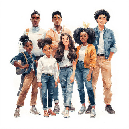 Group of children standing together. Isolated on a white background.の素材