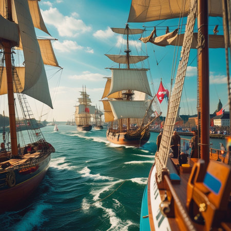 The Tall Ship Parade during the Kiel Week 2016の素材