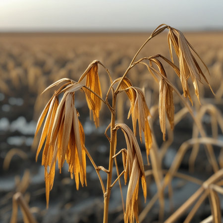 Dry oat in the field on a background of the sunsetの素材