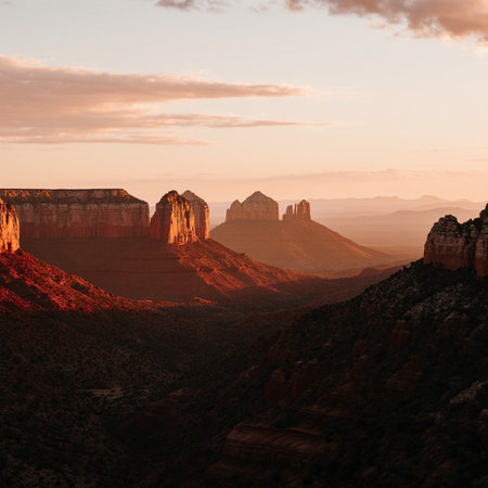 Monument Valley at sunset, Utah, United States of America.の素材