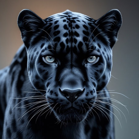 3D rendering of a big cat leopard isolated on gray backgroundの素材
