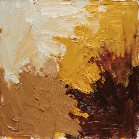 Abstract oil painting on canvas with brushstrokes. Texture background.の素材