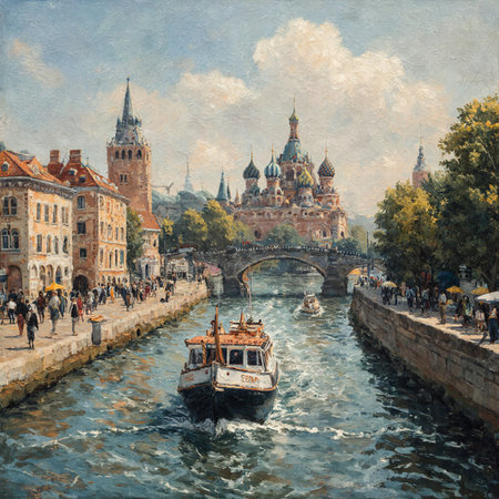 Watercolors of the famous old town of Riga, Latviaの素材