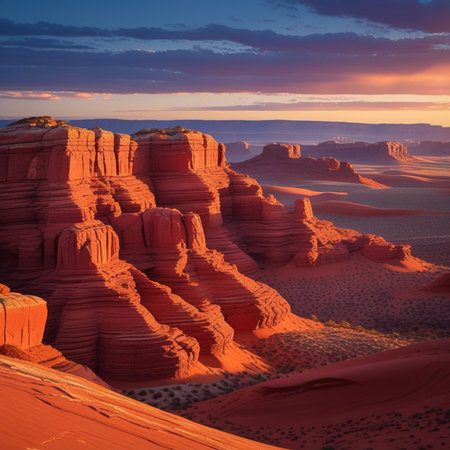 Beautiful sunset in Valley of Fire State Park, Nevada, USAの素材