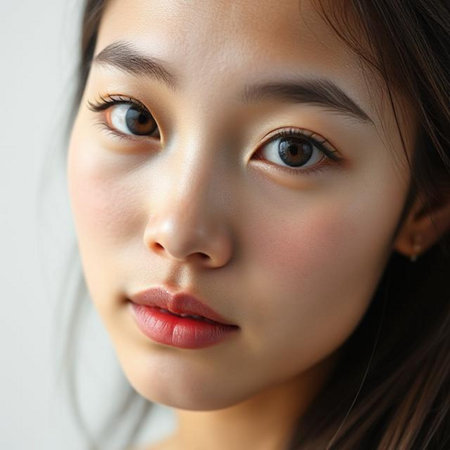 Portrait of beautiful young Asian woman with clean fresh skin.の素材