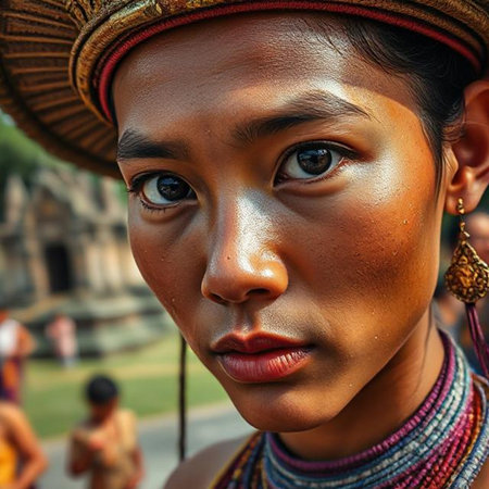 Portrait of an unidentified Nepali womanの素材