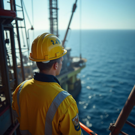 Marine Deck Officer or Chief mate in offshore oil and gas industry.の素材