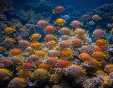 Tropical fish on a coral reef in the Red Sea, Egyptの素材