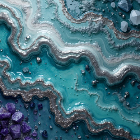 Blue agate mineral texture as abstract background. Marbling artwork for designの素材