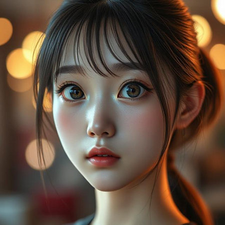 Portrait of a beautiful Asian Japanese girl with makeupの素材