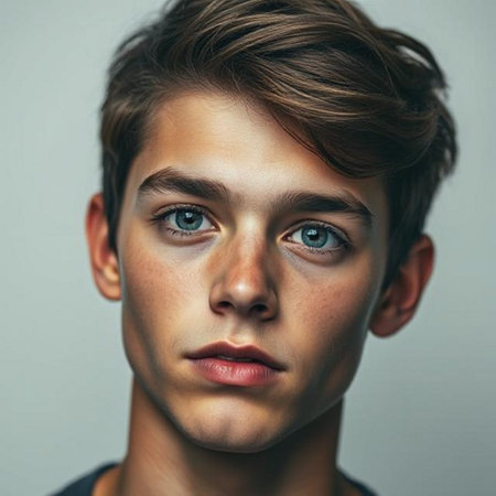 Portrait of a handsome young man. Men's beauty, fashion.の素材