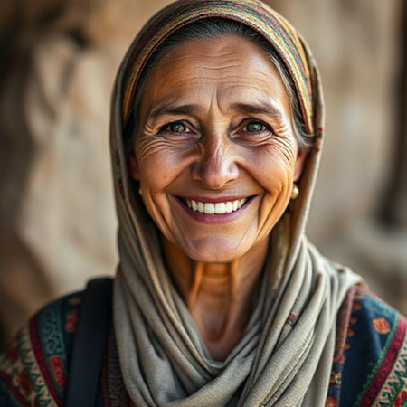 Portrait of a smiling womanの素材