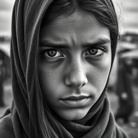 Portrait of a beautiful young Indian woman. Black and white photo.の素材