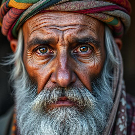 Portrait of Sadhu at Pashupatinath temple in Kathmandu, Nepalの素材