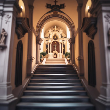 Stairs leading up to the Church of the Immaculate Conceptionの素材