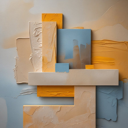 Abstract background of different colors of painting on a wall. Fragment of artwork.の素材