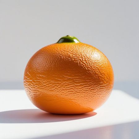 Orange fruit on a white background with shadow and light. Studio shot.の素材
