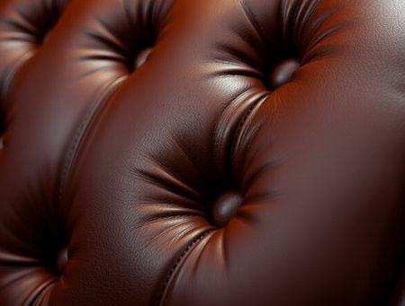 Leather upholstery sofa close-up. 3d renderの素材
