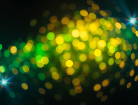 Abstract circular colorful bokeh from the party light on black backgroundの素材