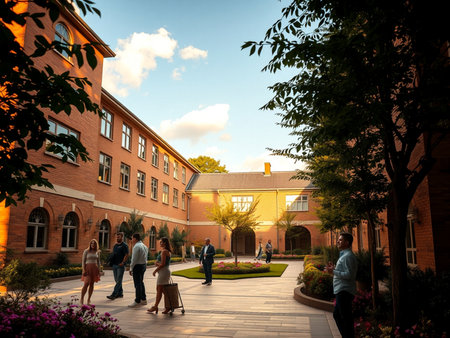 University of Brooklyn campus in Brooklyn, New Yorkの素材