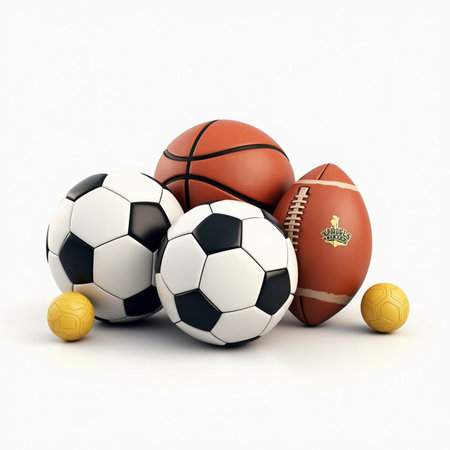 Soccer balls isolated on a white background. 3d render.の素材