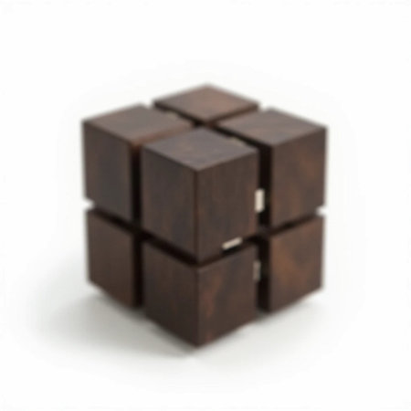 Wooden cubes on a white background. 3d rendering, 3d illustration.の素材
