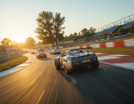chases of Caterham on the circuit of the Cevennes with Ales in the French department of Gard the May 24th and 25th, 2013.の素材