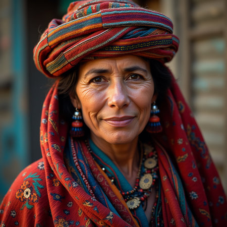 Portrait of an old Nepali womanの素材