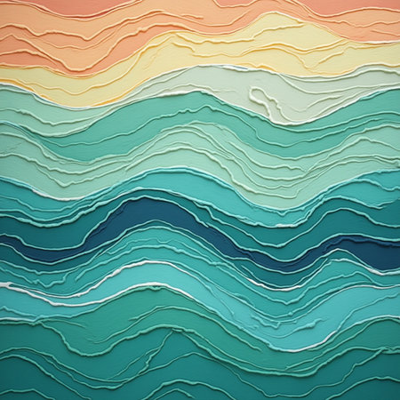 Abstract background with paper cut shapes. 3d render illustration. Pastel colors.の素材