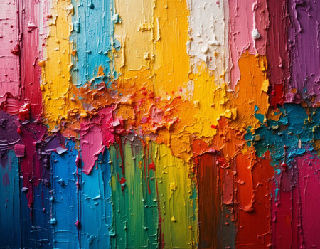 Colorful Abstract Painting on Canvas Texture Background. Oil Painting on Canvas.の素材