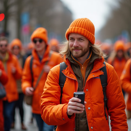 participants of the annual event for the protection of human rights and civil equality - Gay Pride Parade on the Prinsengracht, Amsterdamの素材