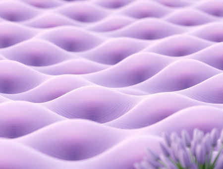 Purple abstract background with a flower in the middle, 3d renderの素材