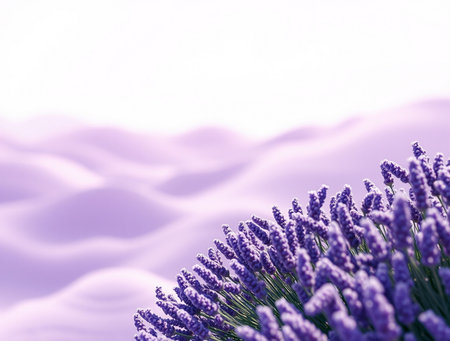 Lavender flowers on the lavender field. Lavender backgroundの素材