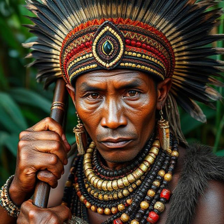 Portrait of a young man in traditional costume of Hamer tribe. Hamer tribe is one of the largest ethnic groups in the worldの素材