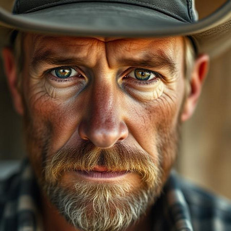 Portrait of an old man with a long beard and mustache.の素材