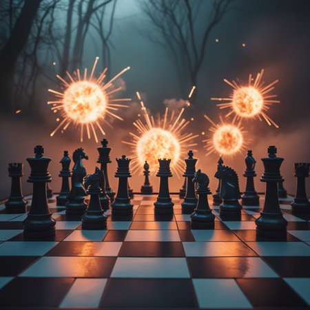 Chess board game concept of business ideas and competition and strategy ideas conceptの素材